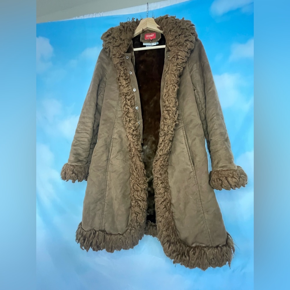 Faux fur vintage coat